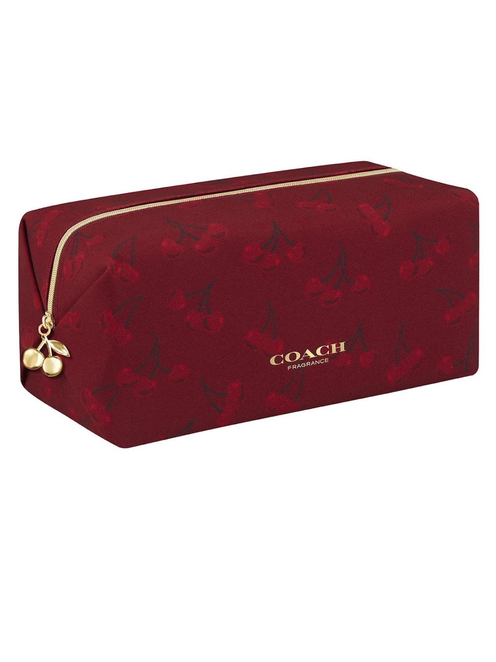 Coach Cherry Print Burgundy Cosmetic Pouch